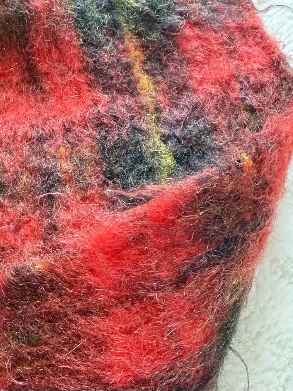 Vintage Craig-Na-Creidhe Mohair Tartan Scarf Made in Scotland Red Plaid